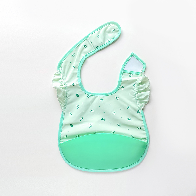 Kūdikių seilinukas – vandeniui atsparus, maisto kokybės silikonas, poliesterio audinys, karikatūrų raštas, tinkamas kūdikiams ir mažiems vaikams (0–3 metų)