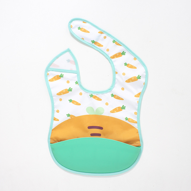 Kūdikių seilinukas – vandeniui atsparus, maisto kokybės silikonas, poliesterio audinys, karikatūrų raštas, tinkamas kūdikiams ir mažiems vaikams (0–3 metų)