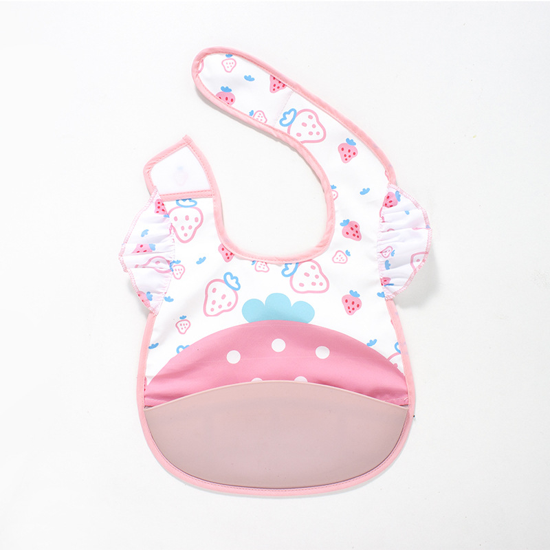 Kūdikių seilinukas – vandeniui atsparus, maisto kokybės silikonas, poliesterio audinys, karikatūrų raštas, tinkamas kūdikiams ir mažiems vaikams (0–3 metų)