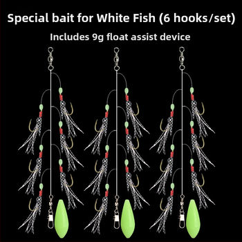 Biomimikātais auklas āķu makšķerēšanas komplekts – ar bodēmāķiem, upes zveja, kastē 10 000 gab.