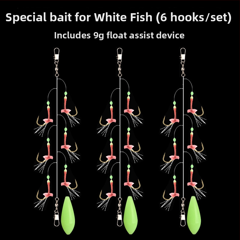 Biomimikātais auklas āķu makšķerēšanas komplekts – ar bodēmāķiem, upes zveja, kastē 10 000 gab.