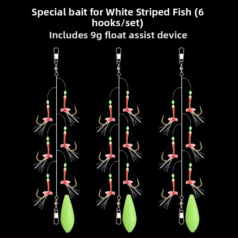 Biomimikātais auklas āķu makšķerēšanas komplekts – ar bodēmāķiem, upes zveja, kastē 10 000 gab.