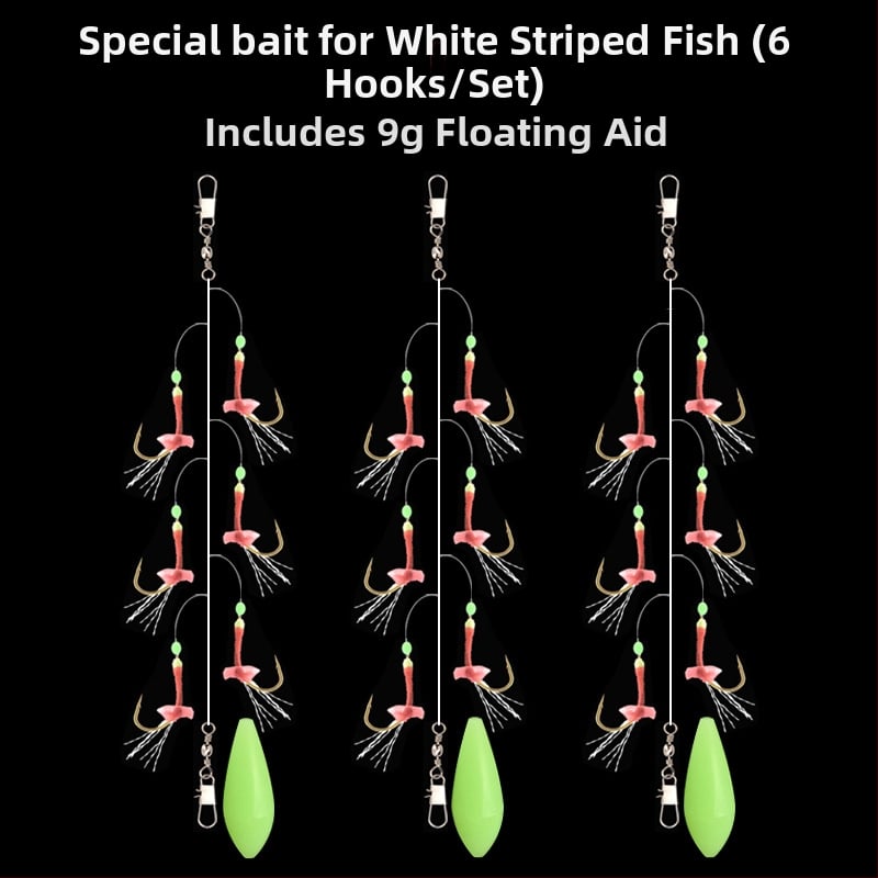 Biomimikātais auklas āķu makšķerēšanas komplekts – ar bodēmāķiem, upes zveja, kastē 10 000 gab.