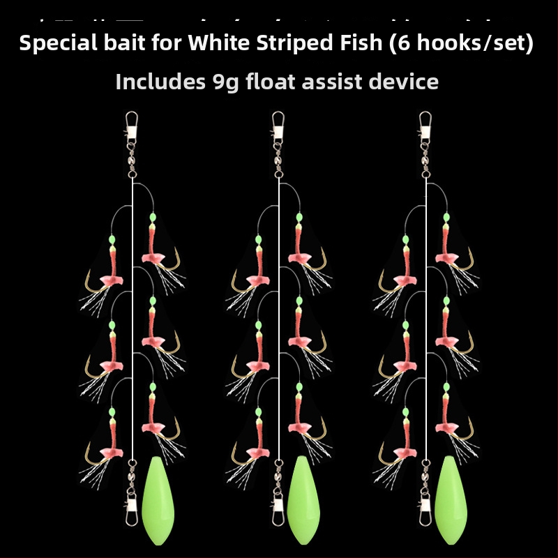 Biomimikātais auklas āķu makšķerēšanas komplekts – ar bodēmāķiem, upes zveja, kastē 10 000 gab.