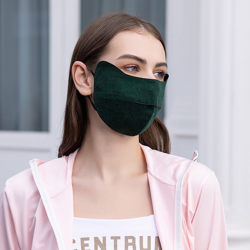 Šilkas iš šilkmedžio pluošto saulės apsaugos veido kaukė, kvėpuojanti, viso veido gaubtas, reguliuojama, dvigubo sluoksnio, akių apsauga