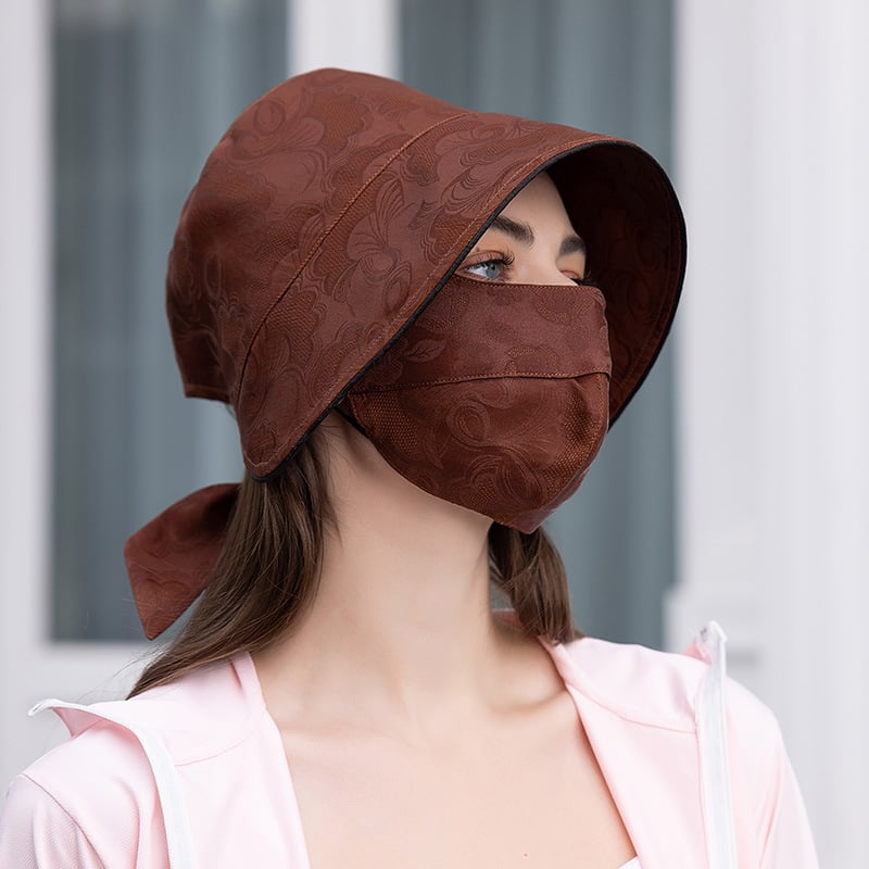 Šilkas iš šilkmedžio pluošto saulės apsaugos veido kaukė, kvėpuojanti, viso veido gaubtas, reguliuojama, dvigubo sluoksnio, akių apsauga