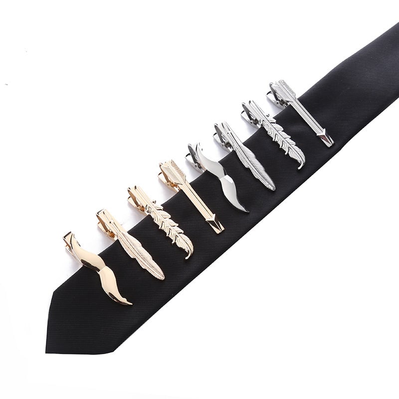 Kakla klips ar lapu ziedu motīvu, universāls, cinka sakausējums, elektroplēšana, plakana galva