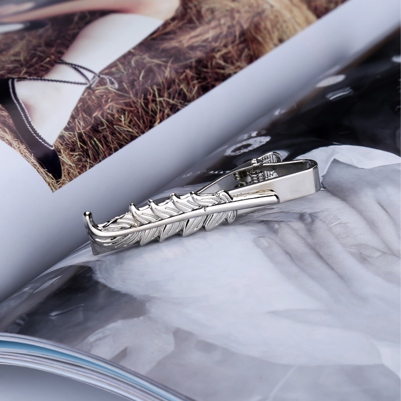 Kakla klips ar lapu ziedu motīvu, universāls, cinka sakausējums, elektroplēšana, plakana galva