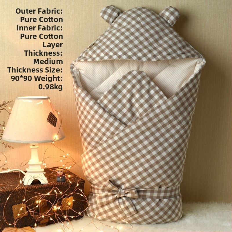 Swaddle za novorođenče od 100% pamuka s odvojivim dvostrukim slojem, 300–500 g, za proljeće i jesen, moderan minimalistički stil