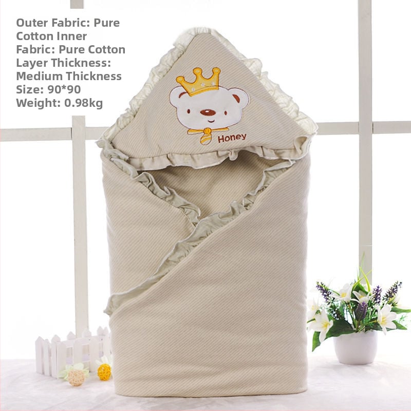 Swaddle za novorođenče od 100% pamuka s odvojivim dvostrukim slojem, 300–500 g, za proljeće i jesen, moderan minimalistički stil