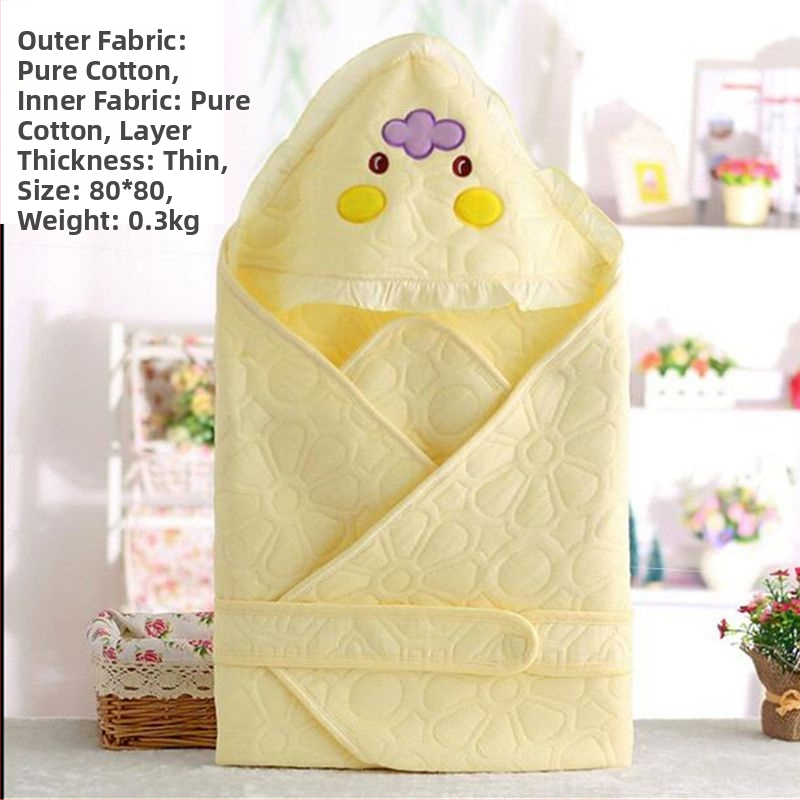 Swaddle za novorođenče od 100% pamuka s odvojivim dvostrukim slojem, 300–500 g, za proljeće i jesen, moderan minimalistički stil