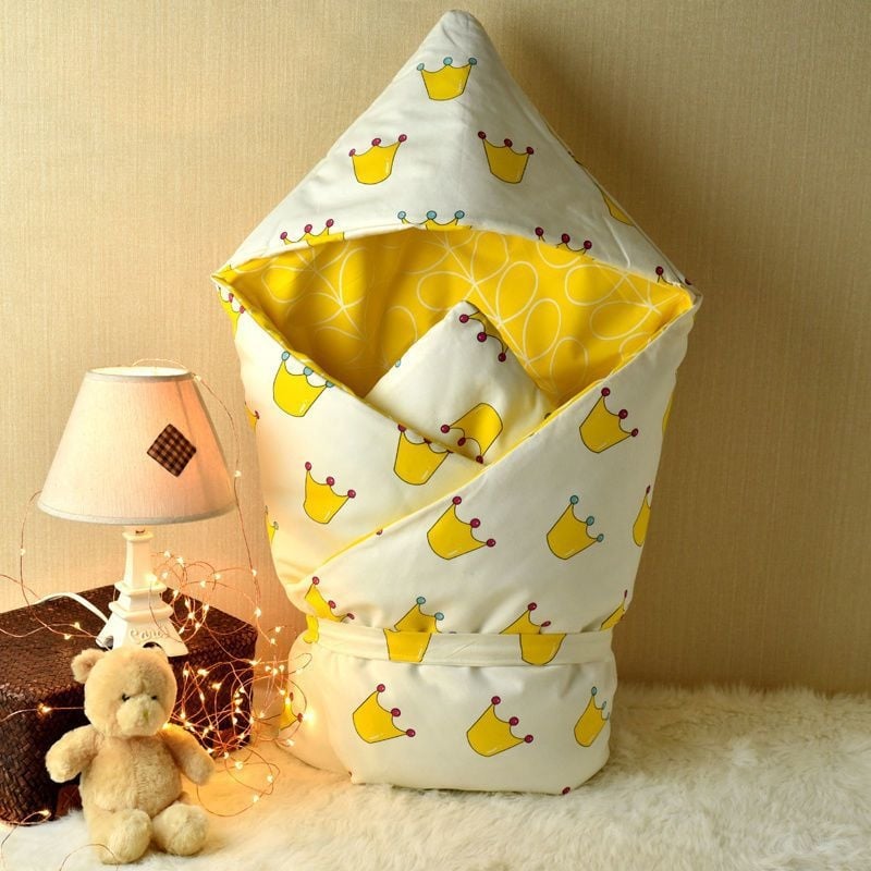 Swaddle za novorođenče od 100% pamuka s odvojivim dvostrukim slojem, 300–500 g, za proljeće i jesen, moderan minimalistički stil