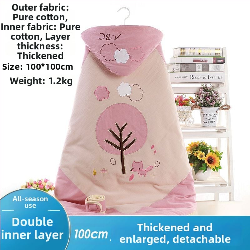 Swaddle za novorođenče od 100% pamuka s odvojivim dvostrukim slojem, 300–500 g, za proljeće i jesen, moderan minimalistički stil