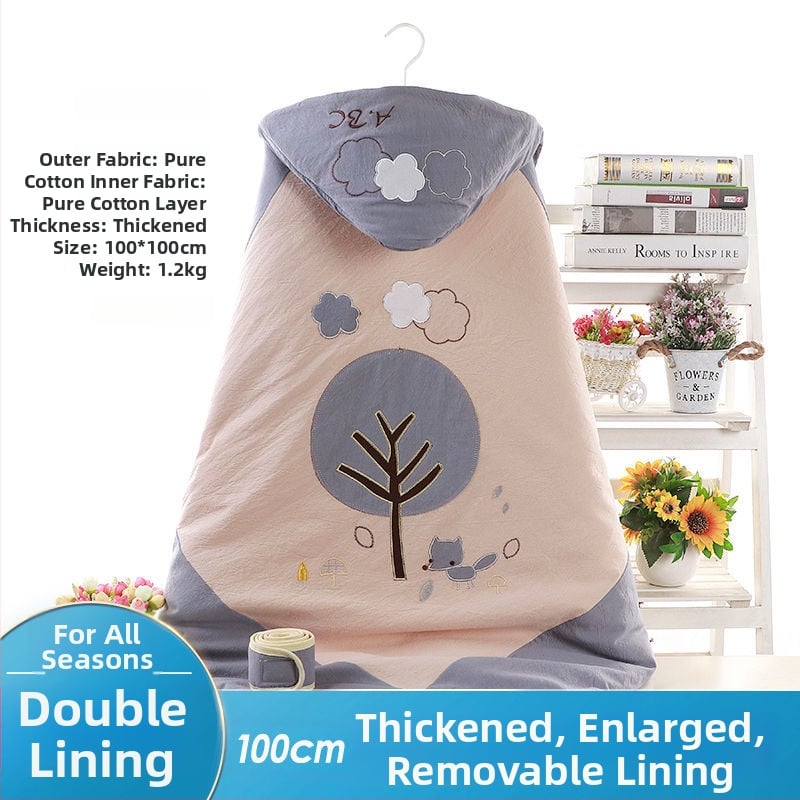 Swaddle za novorođenče od 100% pamuka s odvojivim dvostrukim slojem, 300–500 g, za proljeće i jesen, moderan minimalistički stil