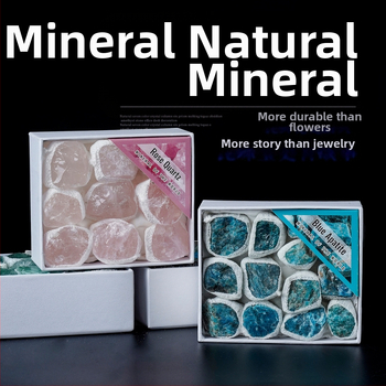Kristalni sirovi kamen u poklon kutiji — difuzni kamen za aromaterapiju, mineralni učeni uzorak, moderno minimalistički stil, branda Sgj Shi Guangji