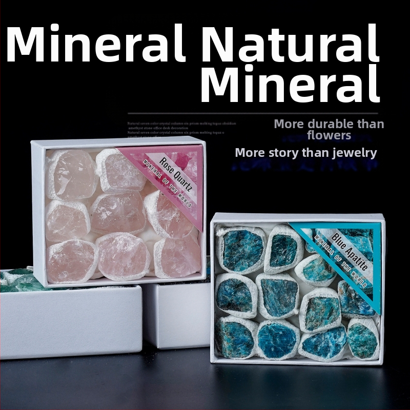 Kristalni sirovi kamen u poklon kutiji — difuzni kamen za aromaterapiju, mineralni učeni uzorak, moderno minimalistički stil, branda Sgj Shi Guangji