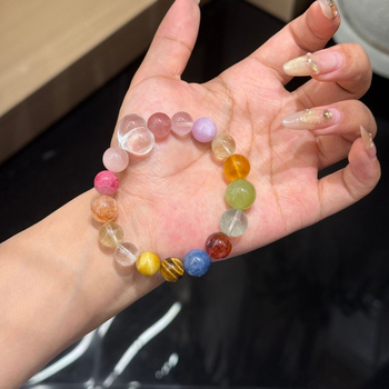 Rokassprādze ar elastīgu auklu, bez sānu akmeņiem, ķīniešu stils, 2025. gada vasaras izlaidums