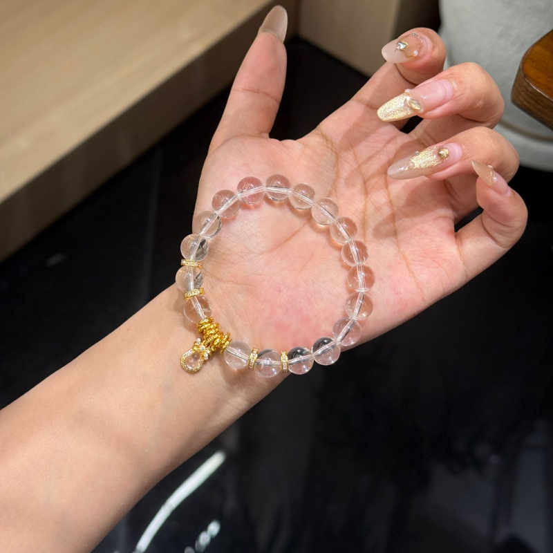 Rokassprādze ar elastīgu auklu, bez sānu akmeņiem, ķīniešu stils, 2025. gada vasaras izlaidums