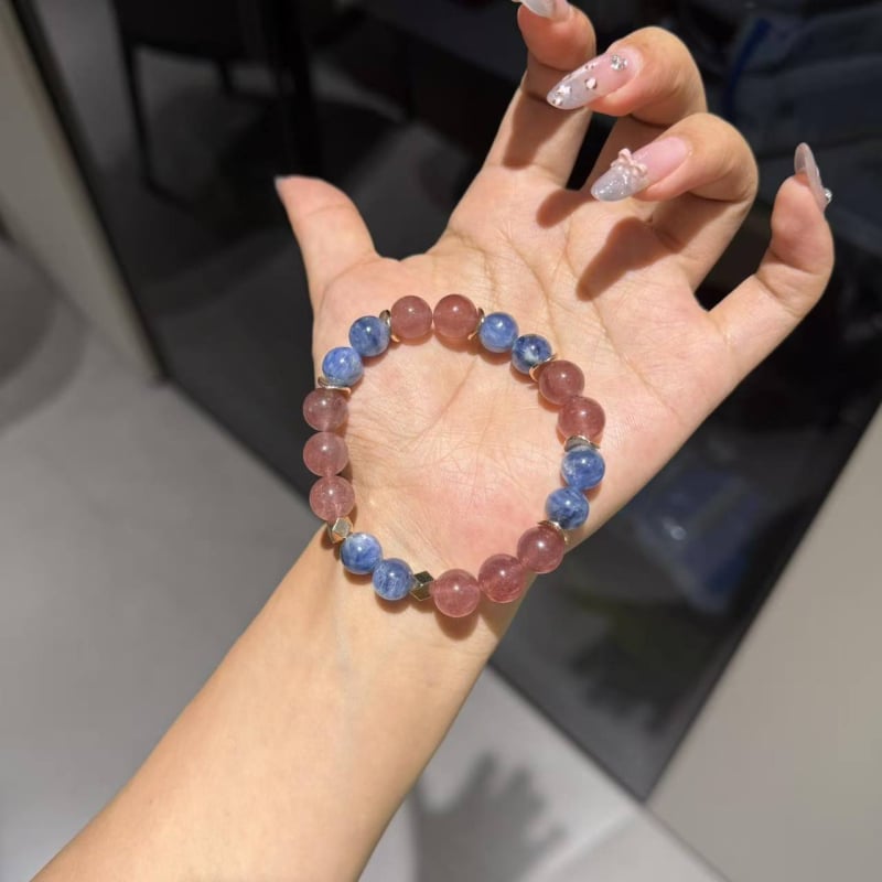 Rokassprādze ar elastīgu auklu, bez sānu akmeņiem, ķīniešu stils, 2025. gada vasaras izlaidums