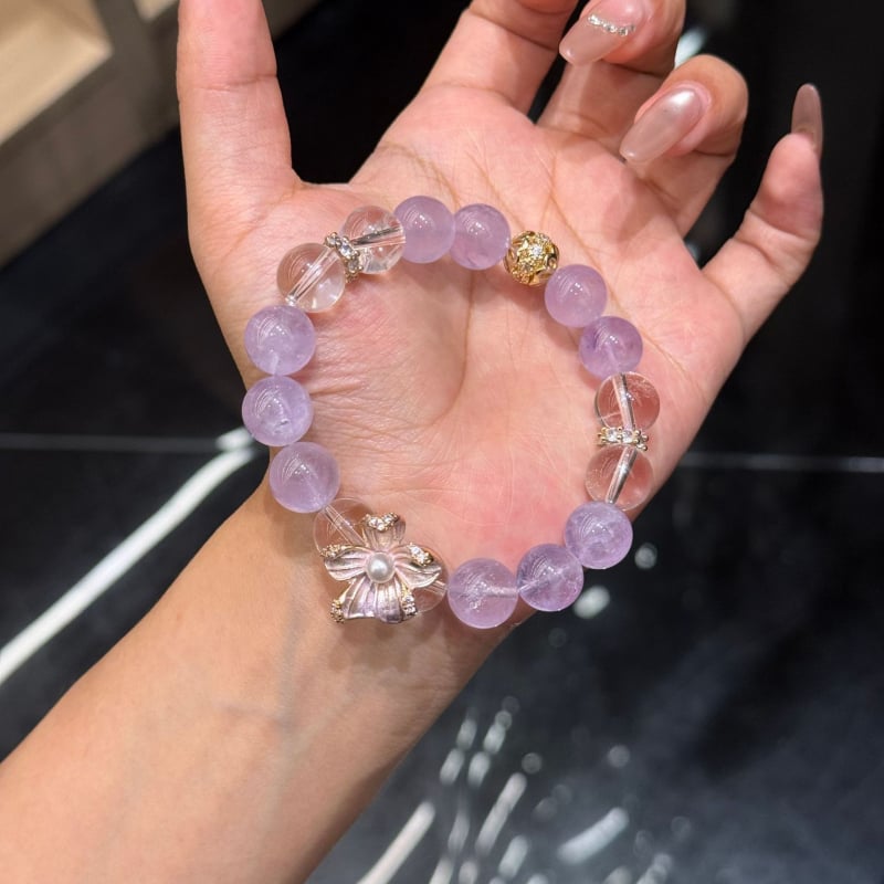 Rokassprādze ar elastīgu auklu, bez sānu akmeņiem, ķīniešu stils, 2025. gada vasaras izlaidums