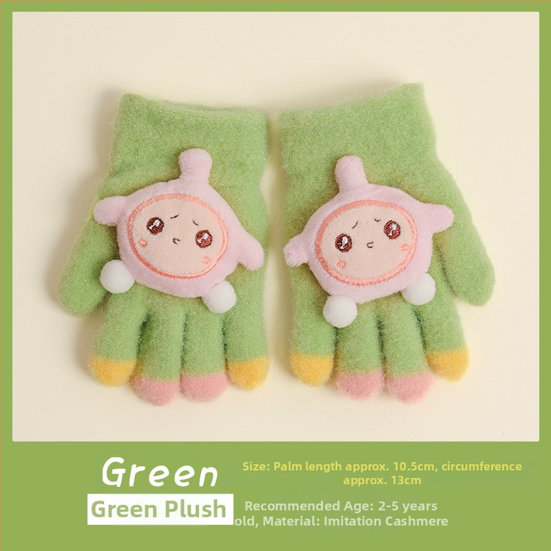 Bērnu ziemas adīti cimdi ar korejiešu stilu, universāli (vecums 5-12)