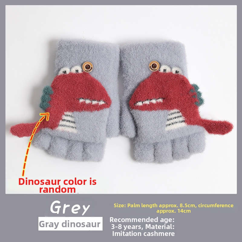 Bērnu ziemas adīti cimdi ar korejiešu stilu, universāli (vecums 5-12)