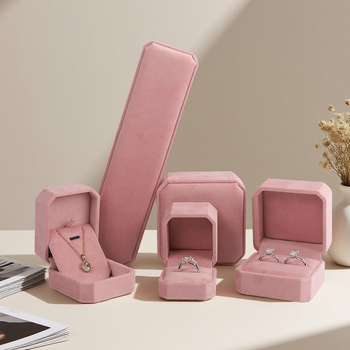 Astoņstūraina velūra juvelierizstrādājumu kaste, kompozītmateriāls, SSJH23, juvelierizstrādājumu iepakojums