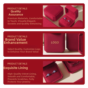 Astoņstūraina velūra juvelierizstrādājumu kaste, kompozītmateriāls, SSJH23, juvelierizstrādājumu iepakojums