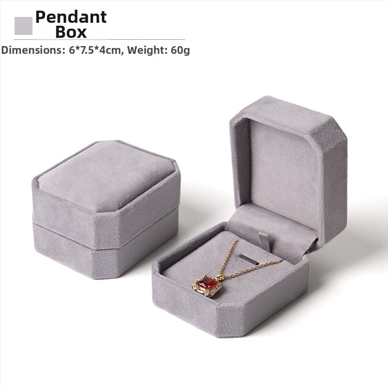 Astoņstūraina velūra juvelierizstrādājumu kaste, kompozītmateriāls, SSJH23, juvelierizstrādājumu iepakojums