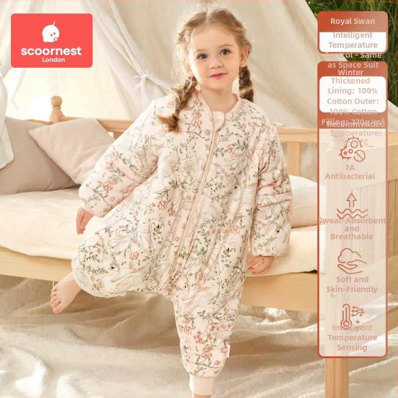 Kechao Scoornest kūdikių ir vaikų miego maišelis su atskiromis kojomis, dviejų krypčių užtrauktukas, pastovi temperatūra, medvilninis audinys ir gryna medvilninė įdaila, visos sezonos