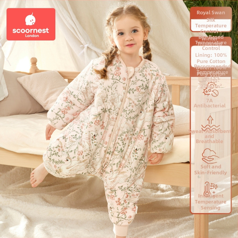 Kechao Scoornest kūdikių ir vaikų miego maišelis su atskiromis kojomis, dviejų krypčių užtrauktukas, pastovi temperatūra, medvilninis audinys ir gryna medvilninė įdaila, visos sezonos