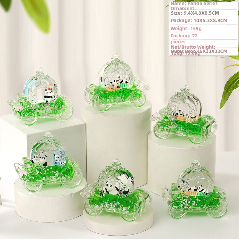 Akrilinis panda smėlio laikrodis biuro dekorui, karikatūrinis stilius, injekcinis formavimas