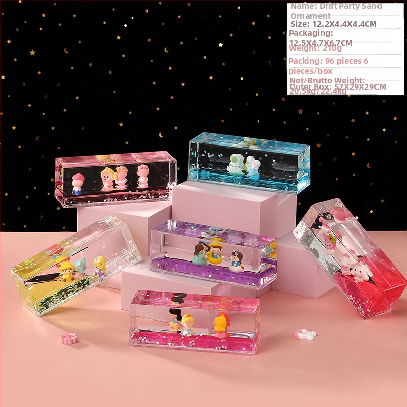 Akrilinis panda smėlio laikrodis biuro dekorui, karikatūrinis stilius, injekcinis formavimas