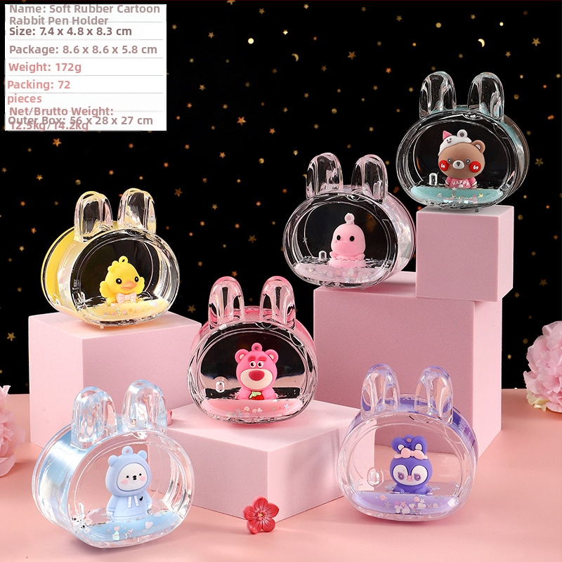 Akrilinis panda smėlio laikrodis biuro dekorui, karikatūrinis stilius, injekcinis formavimas