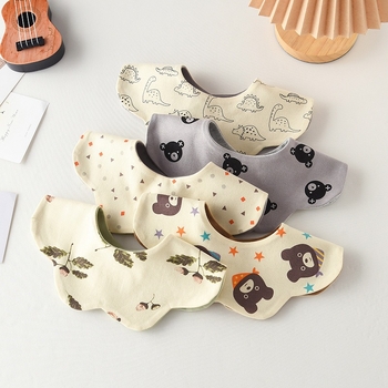 Trysluoksnė dvipusė kūdikio seilių servetėlė, sugerianti, skirta maitinimui