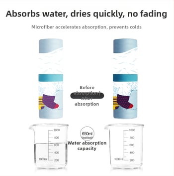 Vaikų gobtuvinis rankšluostis – mikropluoštas, 200–300 g, 16 siūlų pluoštas, spausdintas