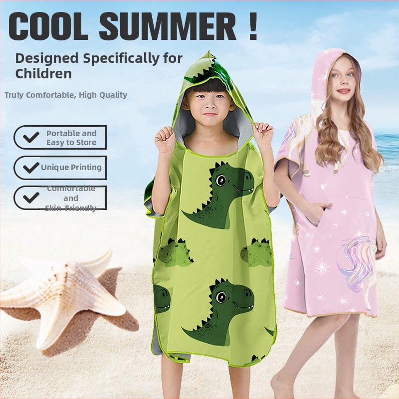 Vaikų gobtuvinis rankšluostis – mikropluoštas, 200–300 g, 16 siūlų pluoštas, spausdintas