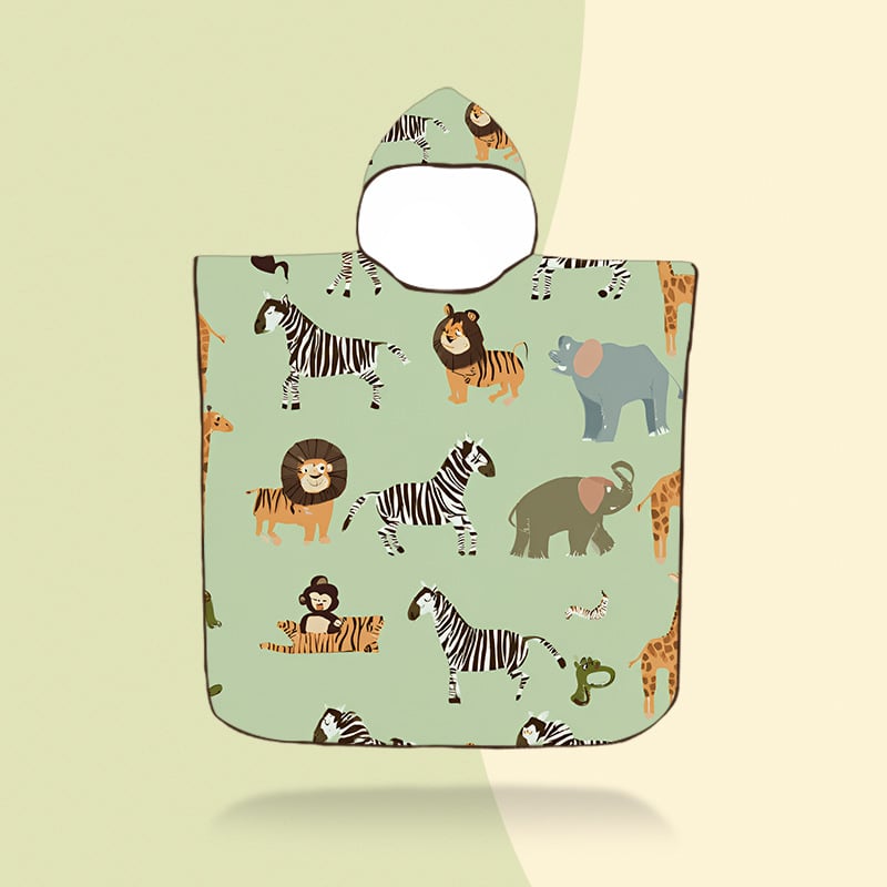 Vaikų gobtuvinis rankšluostis – mikropluoštas, 200–300 g, 16 siūlų pluoštas, spausdintas