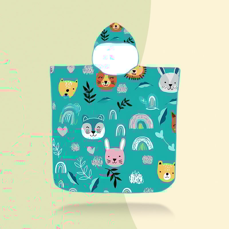 Vaikų gobtuvinis rankšluostis – mikropluoštas, 200–300 g, 16 siūlų pluoštas, spausdintas