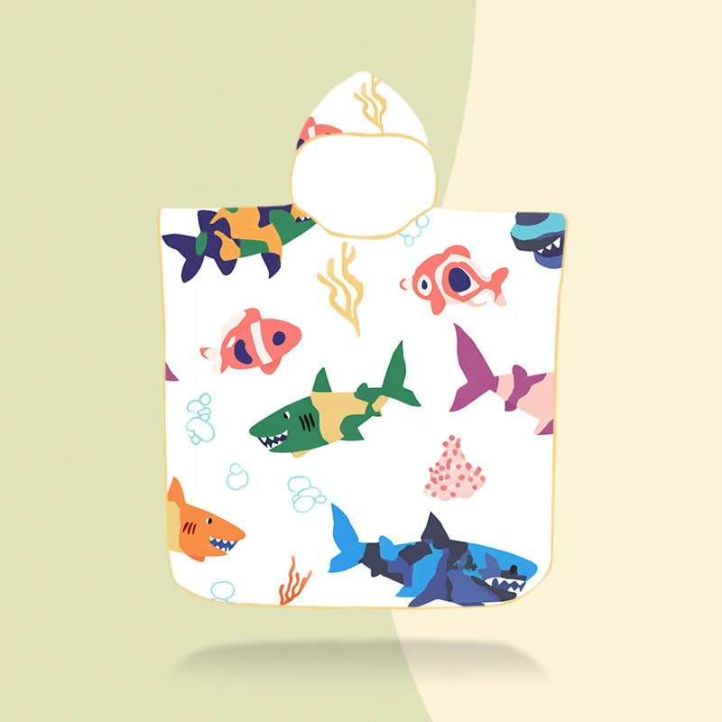 Vaikų gobtuvinis rankšluostis – mikropluoštas, 200–300 g, 16 siūlų pluoštas, spausdintas