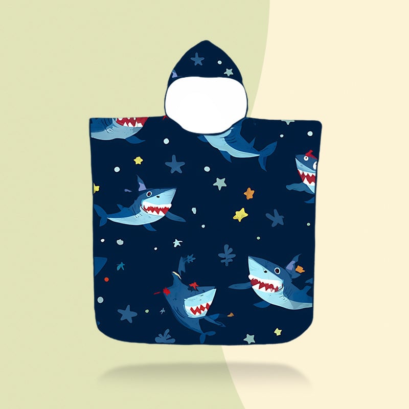 Vaikų gobtuvinis rankšluostis – mikropluoštas, 200–300 g, 16 siūlų pluoštas, spausdintas