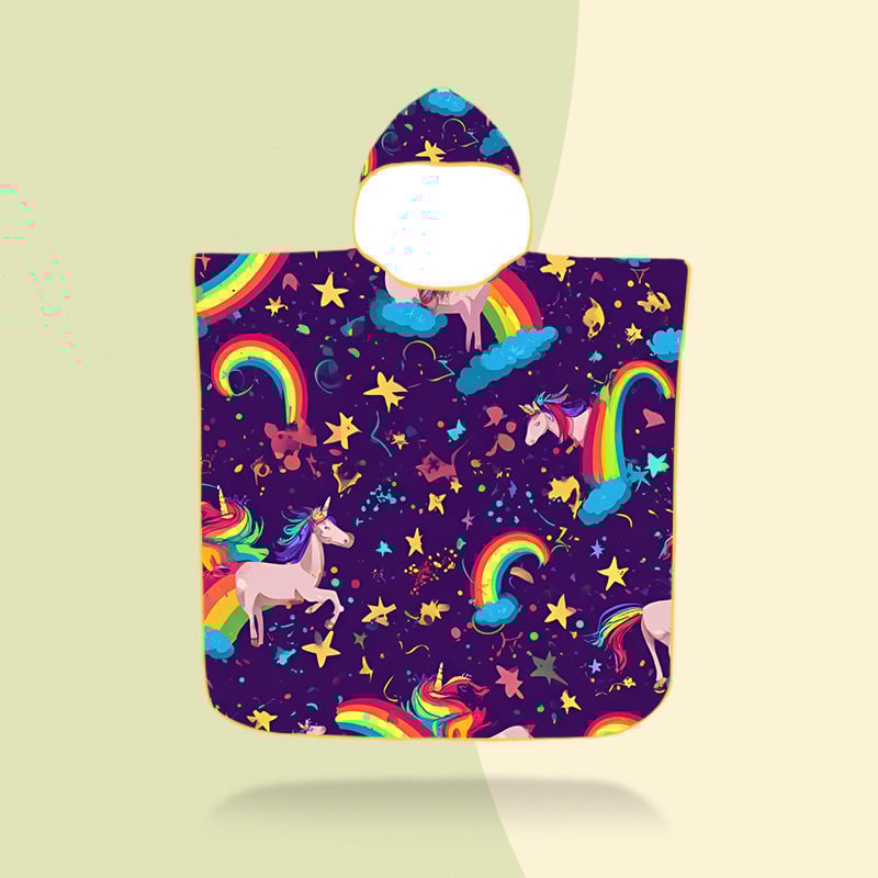 Vaikų gobtuvinis rankšluostis – mikropluoštas, 200–300 g, 16 siūlų pluoštas, spausdintas