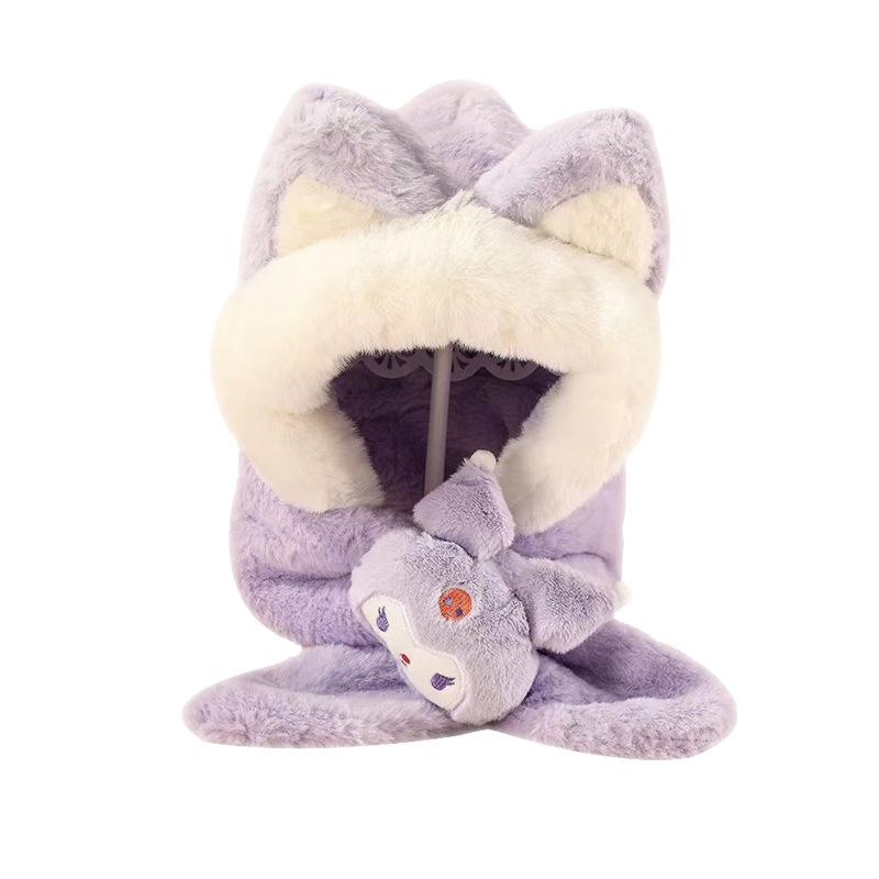 Bērnu adīta kašmira cepure, silta un vēja izturīga, mīļš multfilmu stils, ziemas apģērbs