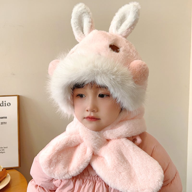 Bērnu adīta kašmira cepure, silta un vēja izturīga, mīļš multfilmu stils, ziemas apģērbs