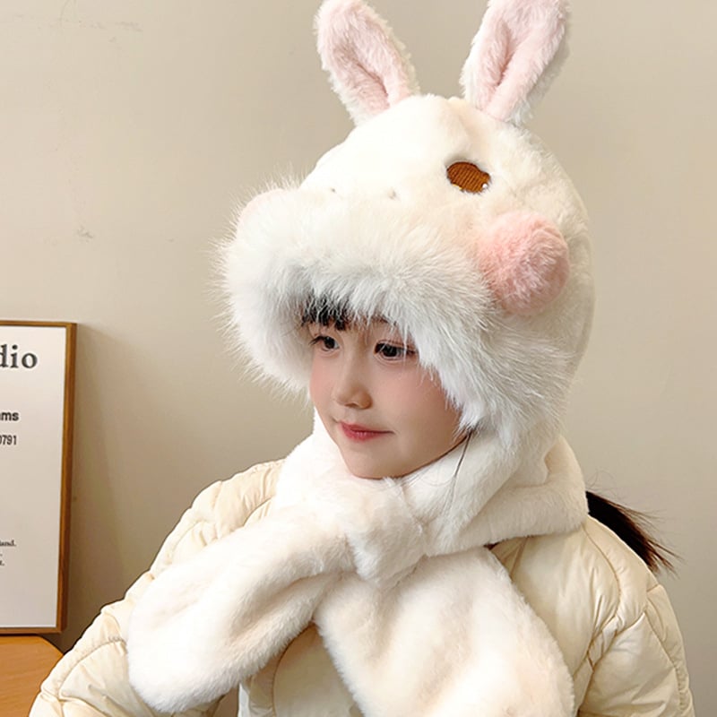 Bērnu adīta kašmira cepure, silta un vēja izturīga, mīļš multfilmu stils, ziemas apģērbs