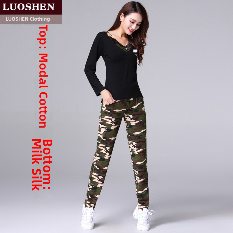 Κουστούμι τετραγωνισμένου χορού, Modal ύφασμα, καμουφλάζ μοτίβο, επένδυση από μιλκ σιλκ, για γυναίκες, για ομαδικές εμφανίσεις