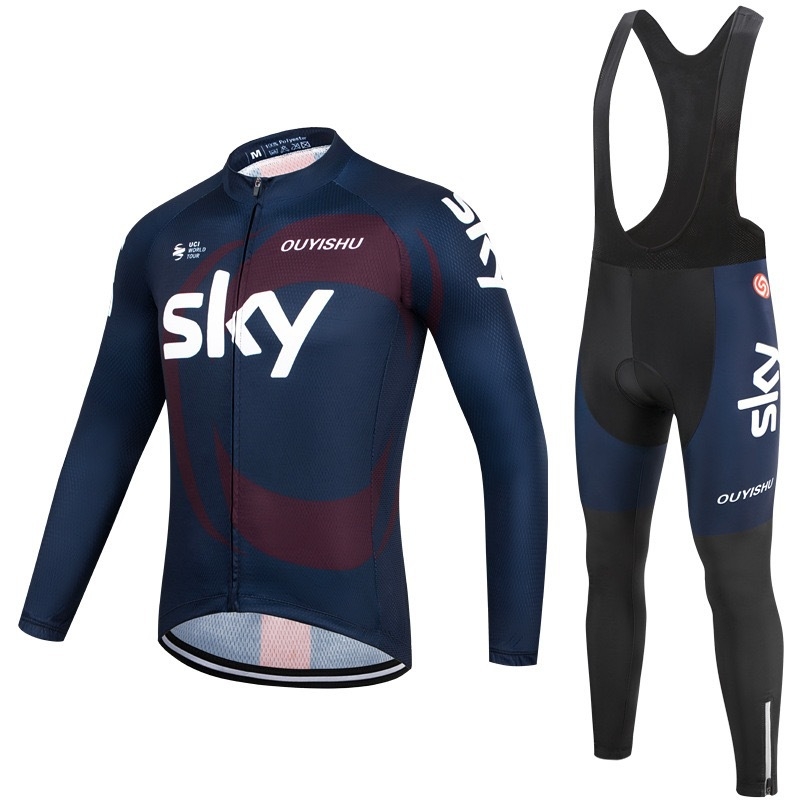 Unisex ilgomis rankovėmis dviračių komplektas kelių ir kalnų dviračiams, kvėpuojantis, greitai džiūstantis, rudens sezonui