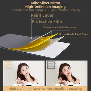 Ακρυλικό καθρέφτης τοίχου με αυτοκόλλητο — διακοσμητικό πάνελ για πόρτες ντουλάπας, ολόσωμο καθρέπτης μακιγιάζ