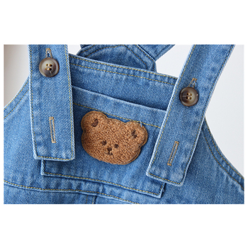 Naujo stiliaus vaikiškas kombinezonas su animacinių filmukų personažais, skirtas 0-3 metų kūdikiams, džinsinis kombinezonas mažyliui.