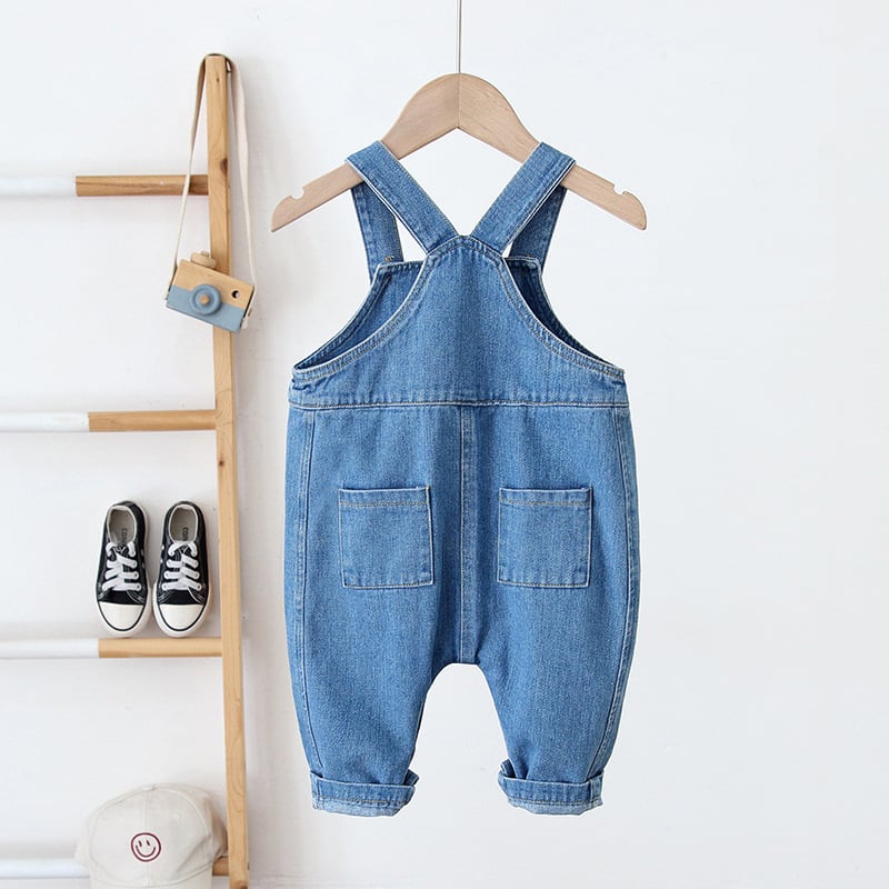 Naujo stiliaus vaikiškas kombinezonas su animacinių filmukų personažais, skirtas 0-3 metų kūdikiams, džinsinis kombinezonas mažyliui.